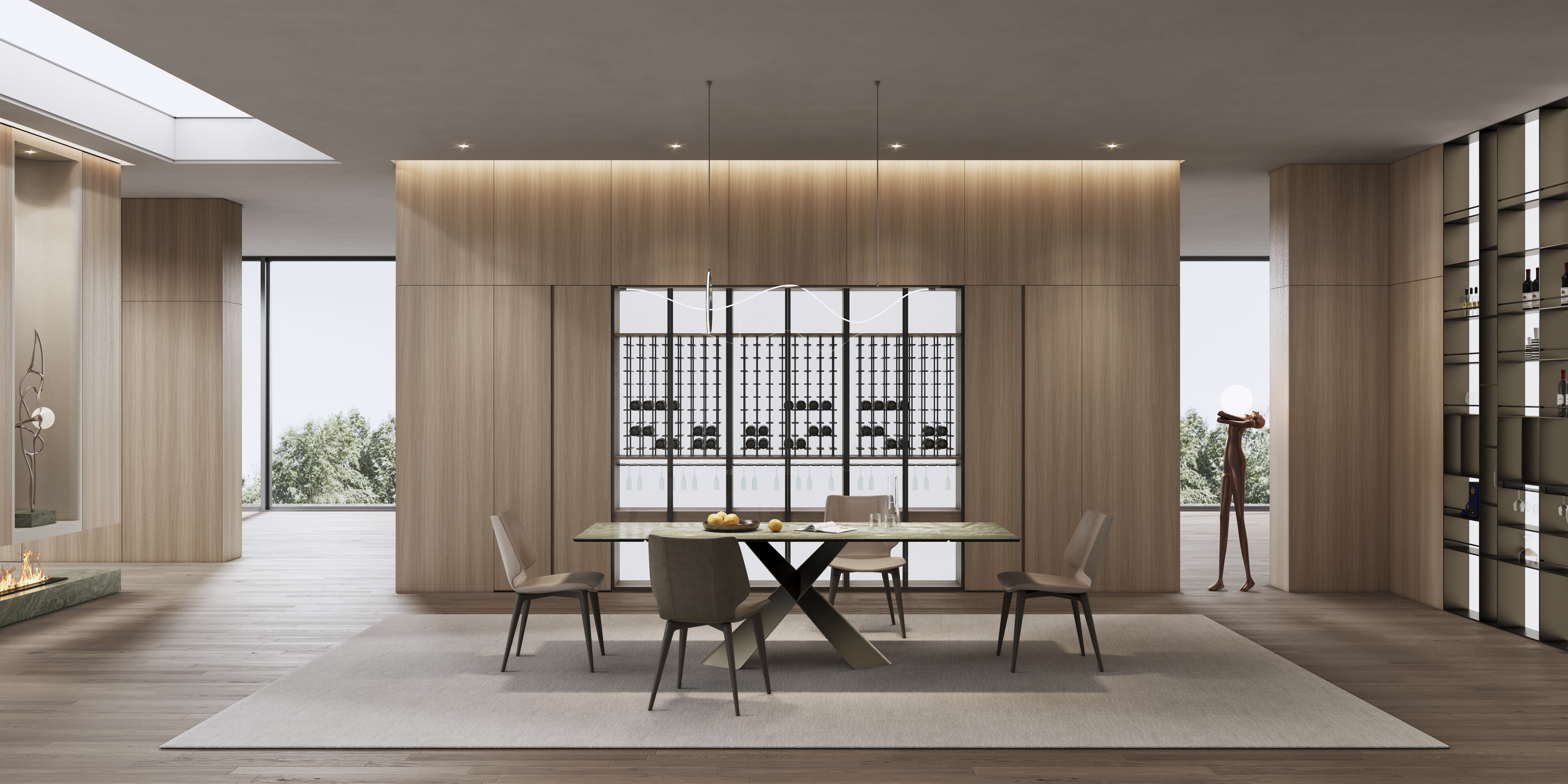 SL1105凝霜棕橡+SL3101罗裳深布纹+SL5101冰翠